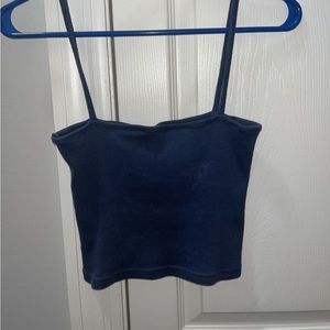 BRANDY MELVILLE CROPPED NAVY TANK